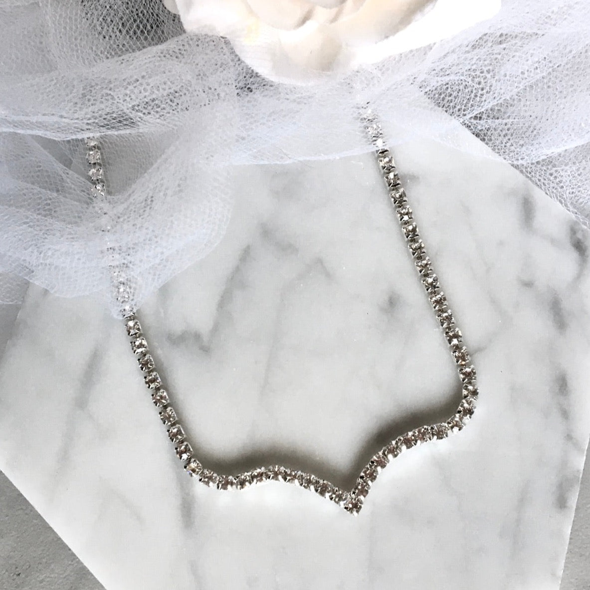 Aimee - Crystal V-Shaped Bridal Necklace