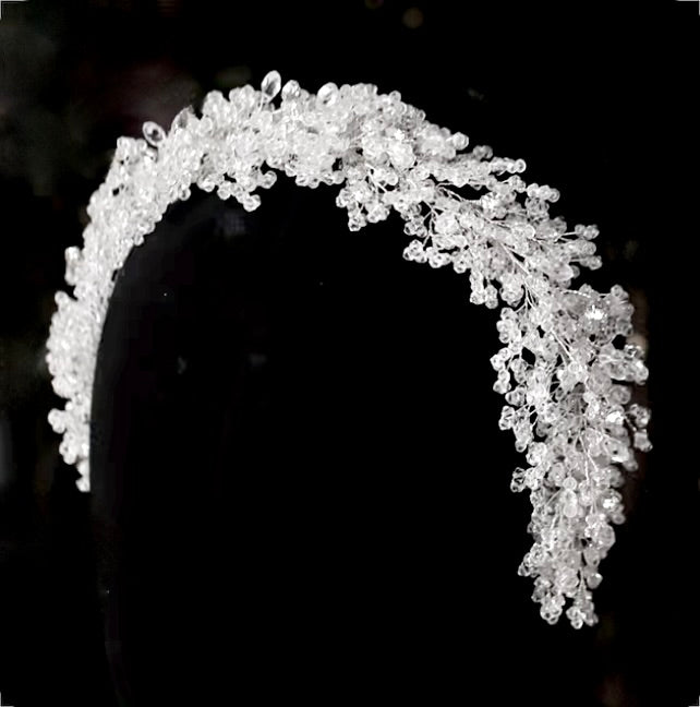 "Ira" - Silver Crystal Bridal Headband