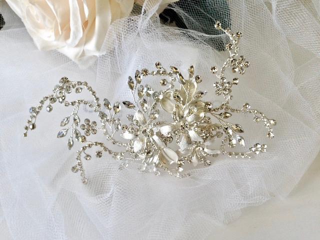 "Clarise" - Crystal Bridal Hair Clip/Vine