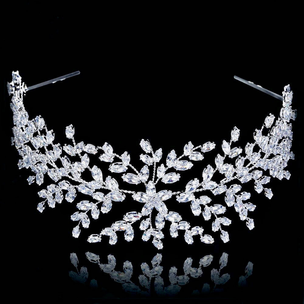 "Madeira" - Silver Cubic Zirconia Bridal Headband