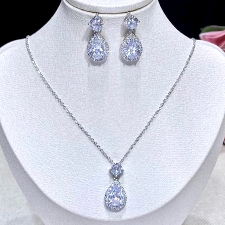 Juliana - Cubic Zirconia Bridal Jewelry Set - Available in Silver, Rose Gold and Yellow Gold