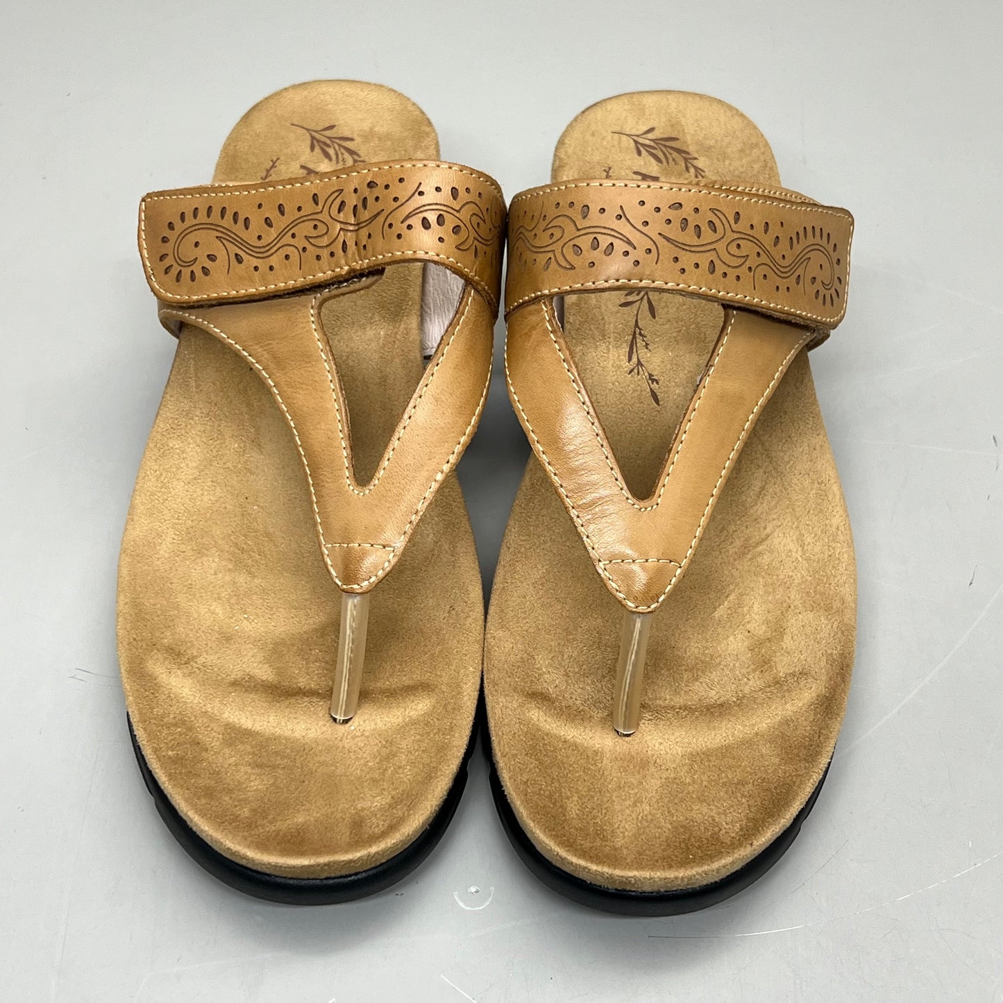 PROPET Wynzie Dressy Adjustable Flip Flop Women's Sz 8 XX(4E) Tan WSX051L