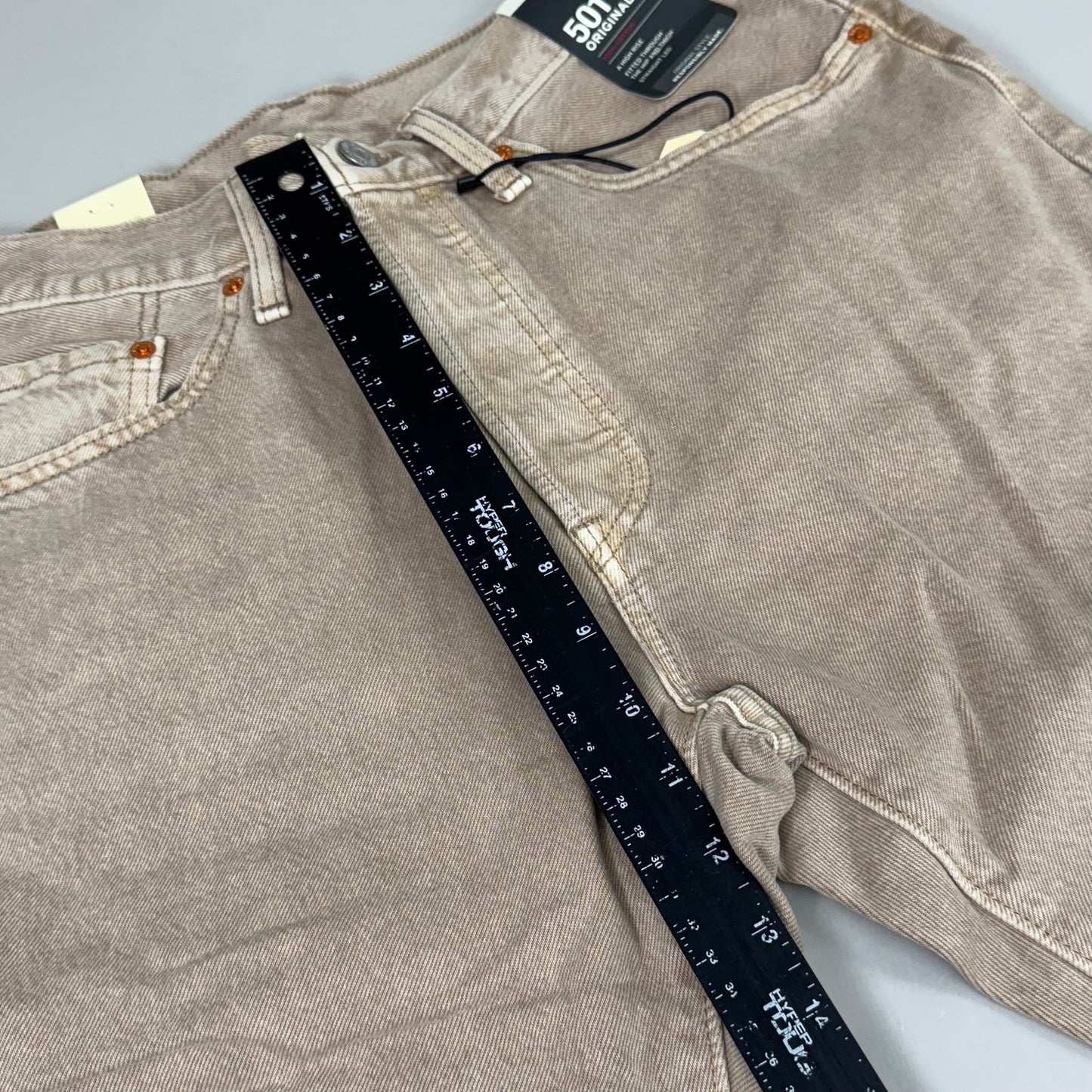 LEVIS 501 Original High Rise Straight Leg Jeans Women's Sz 30x30 Tan 125010525