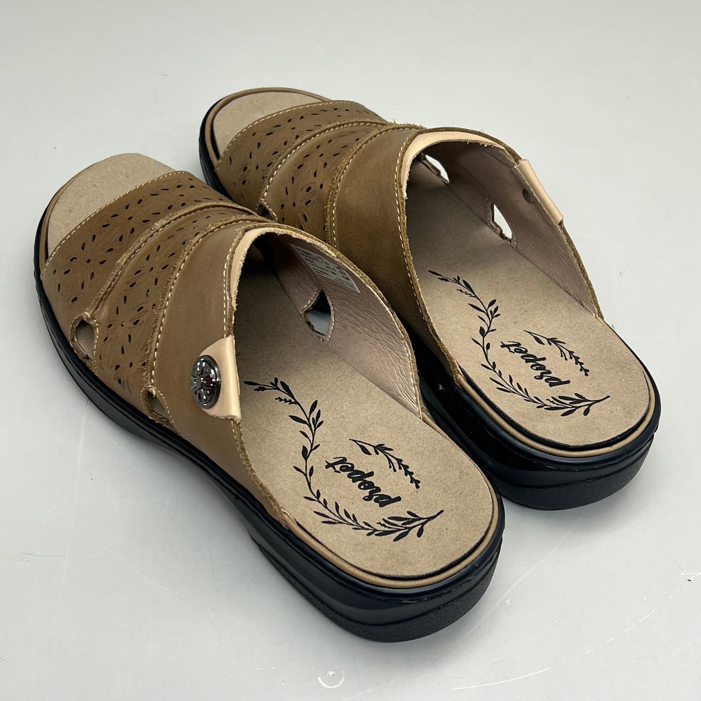 PROPET Gertie Supportive Sandal Orthotic Women's Sz 10 Width W(D) Beige WSO041L