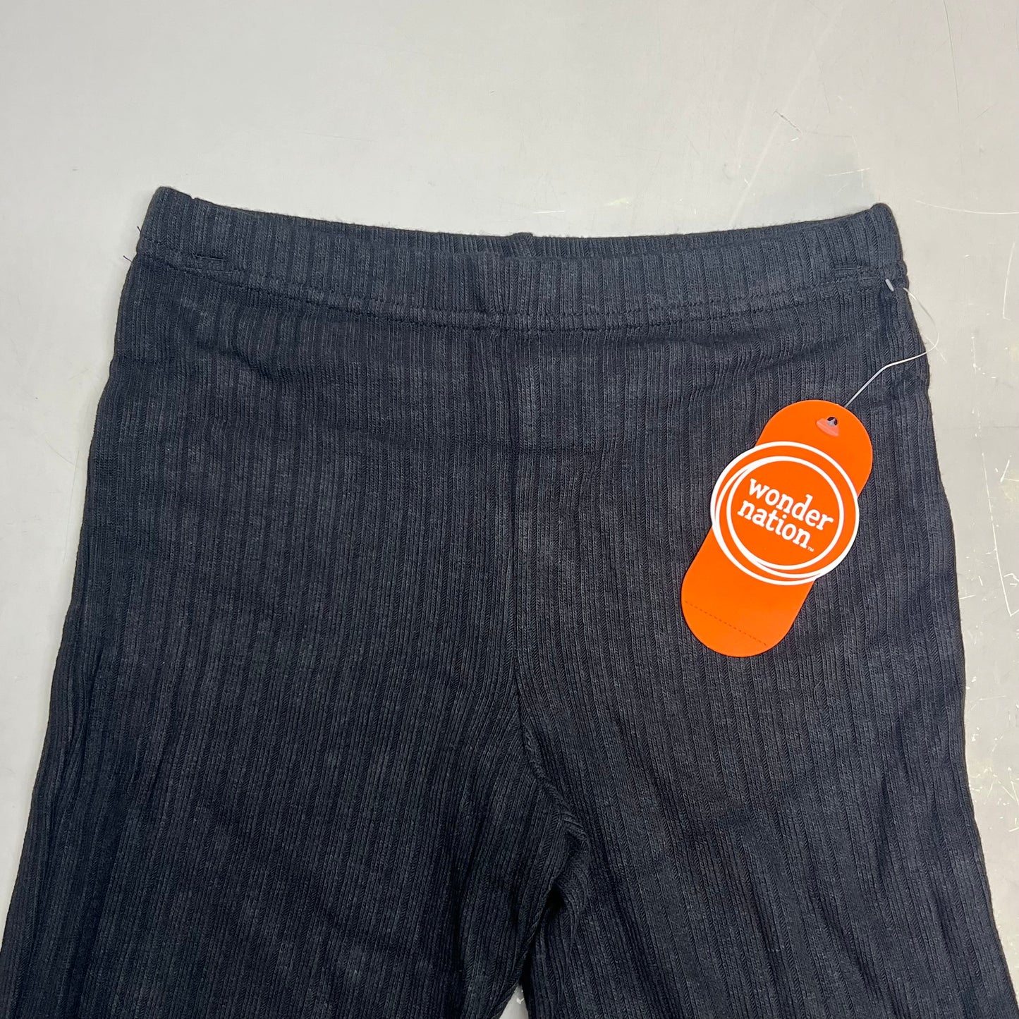 ZA@ WONDER NATION Twin Rib Bottoms Flare Pants Women's Sz S (6-6X) Black Soot