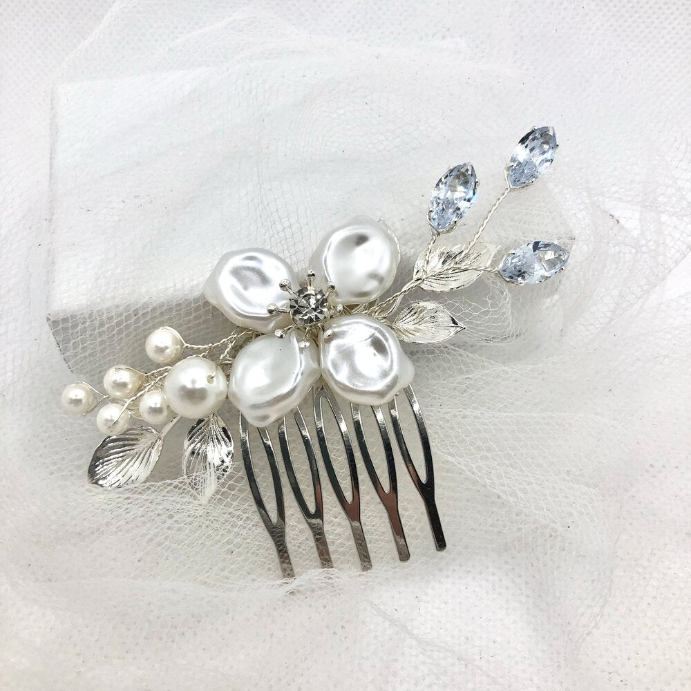 "Asya" - Pearl and Crystal Bridal Hair Comb