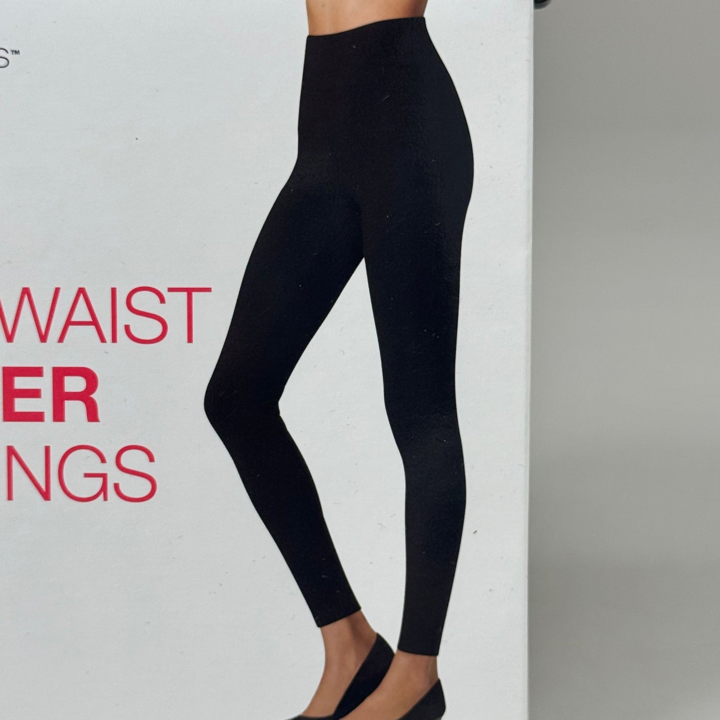 HANES (2 PACK) High Waist Shaper Leggings Cotton/Spandex Womens Sz M Black 441867