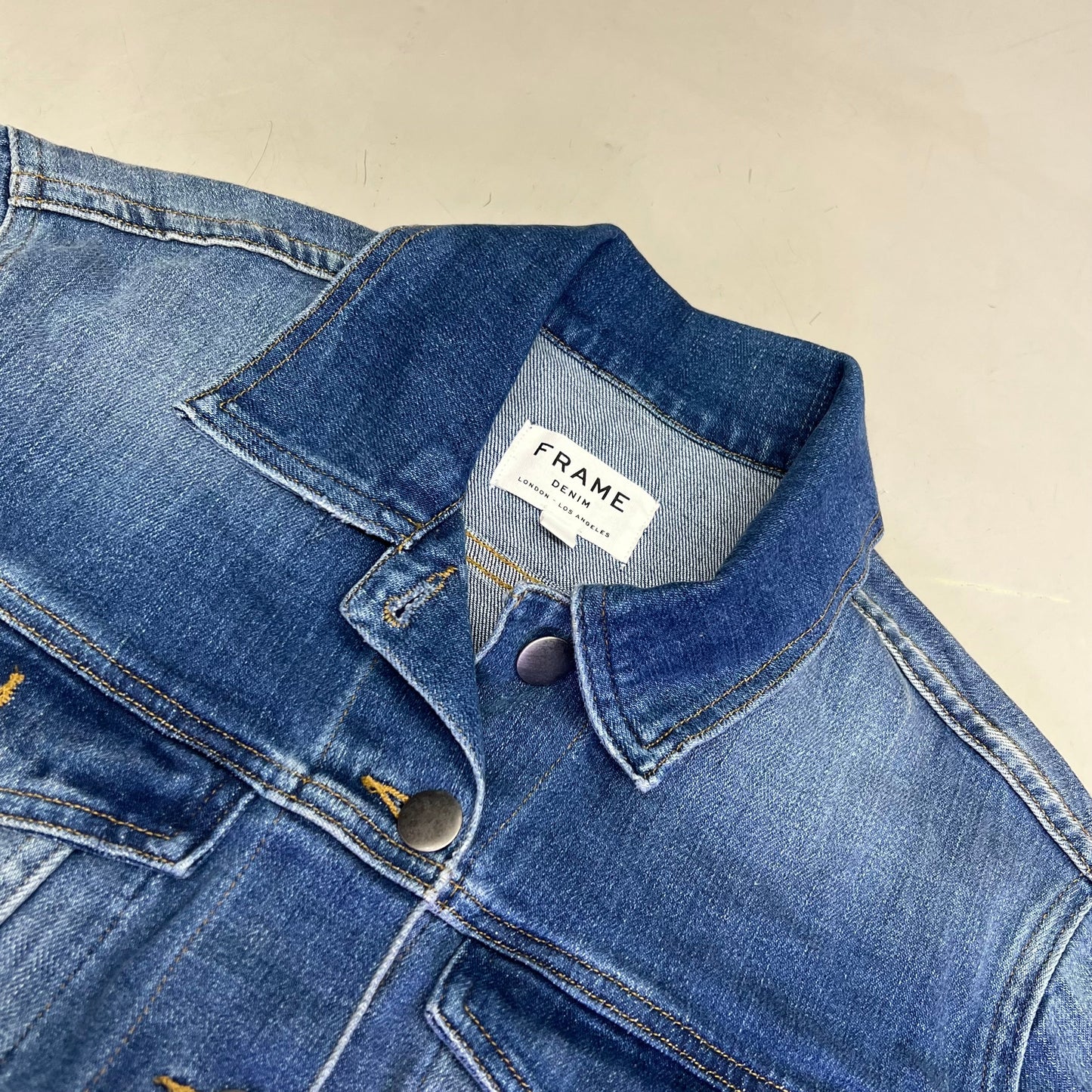 FRAME DENIM Button Cuffs Soft Jacket Women's Sz M Medium Blue Wash