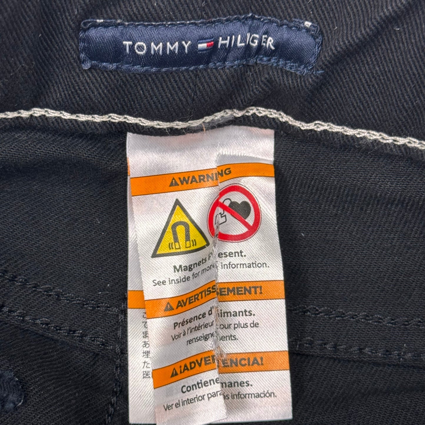TOMMY HILFIGER JEANS Slim Bermuda Shorts Women's SZ 6 Waist 28 Black Magnet / Velcro Fly