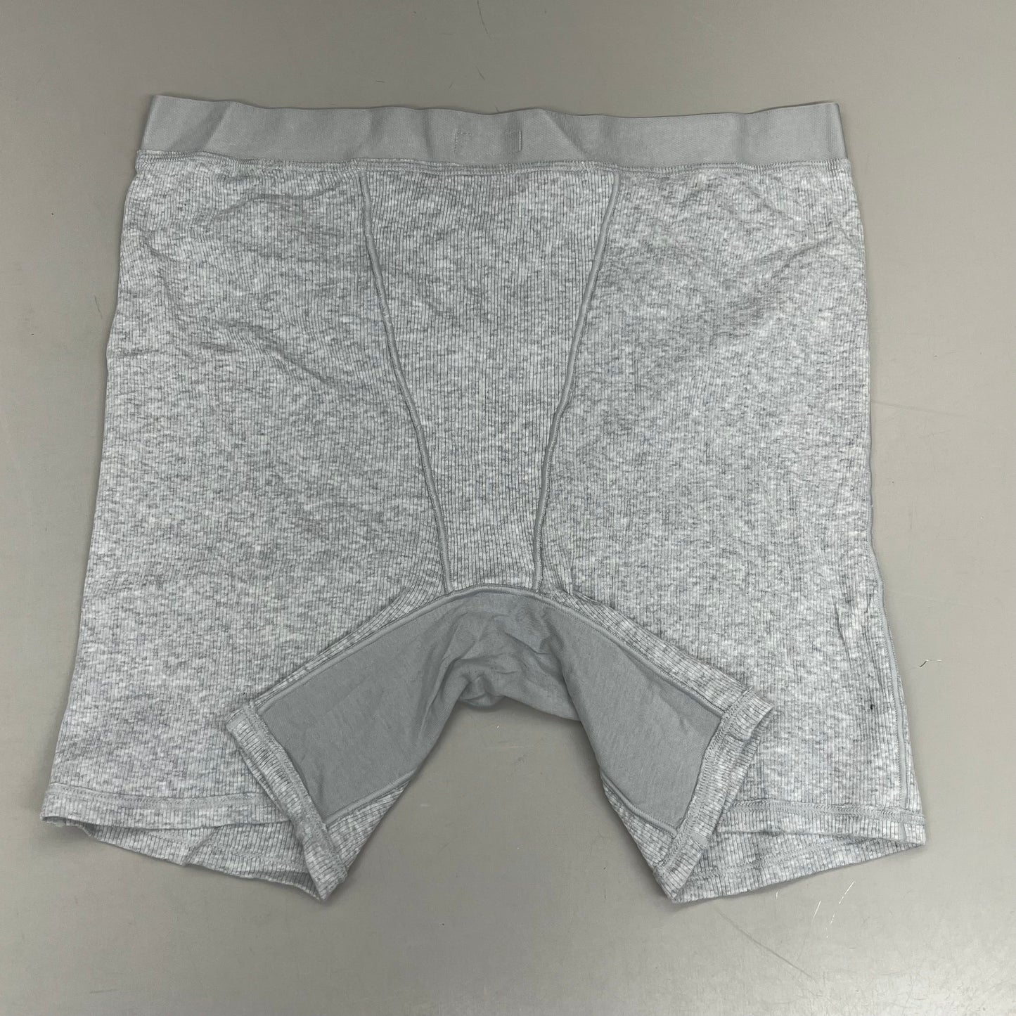 SKIMS Soft Elastic Waistband Cotton Rib Boxer Women's Sz XL Light Heather Grey