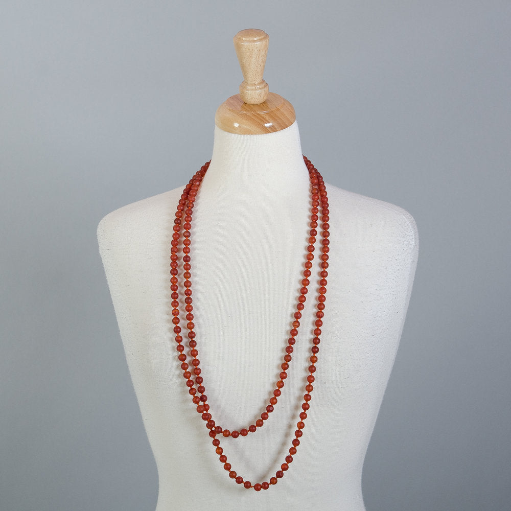 RED ONYX BEADS LONG - 71" (180cm)