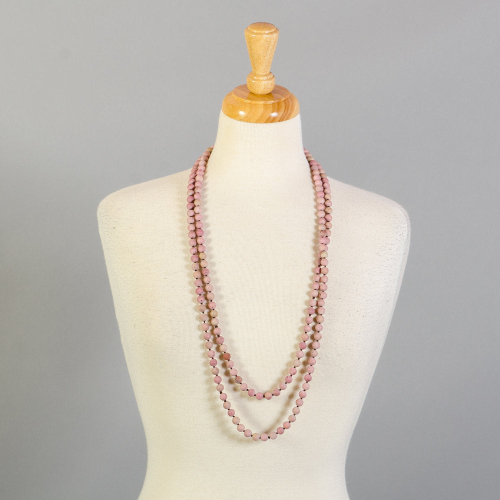 RHODONITE BEADS LONG