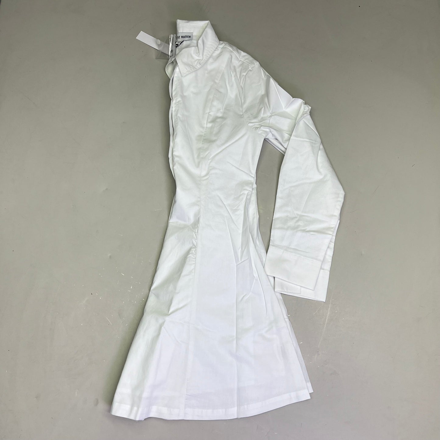 STEVE MADDEN Fit & Flare Shirt Dress Long Sleeve Button Cuff Women's Sz XS Cloud