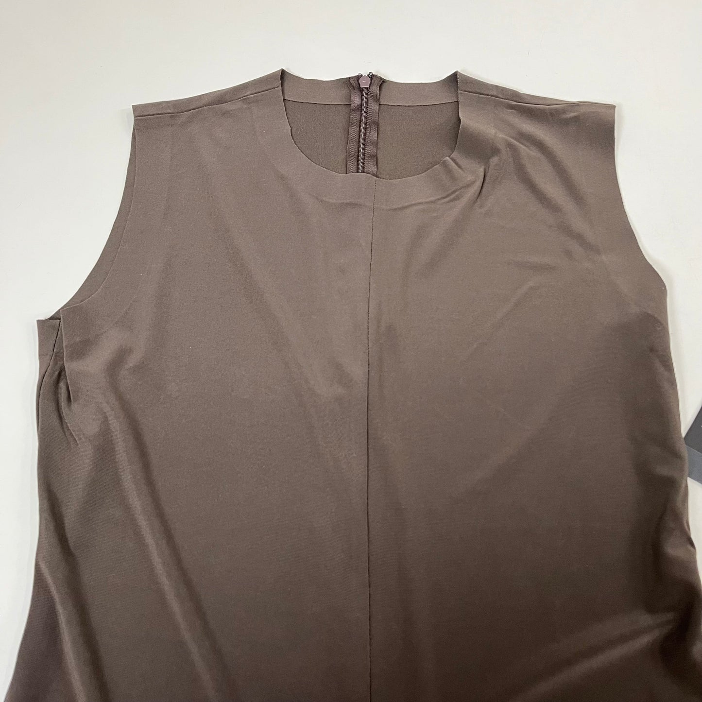 NORMA KAMALI Sleeveless Catsuit w/ Footsie Hidden Zip Women's Sz XS/34 Chocolate