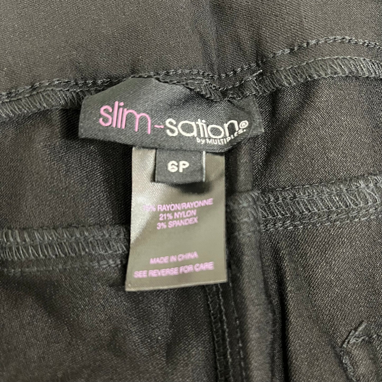 MULTIPLES Ankle Pants Petite Women's Sz 6P Black