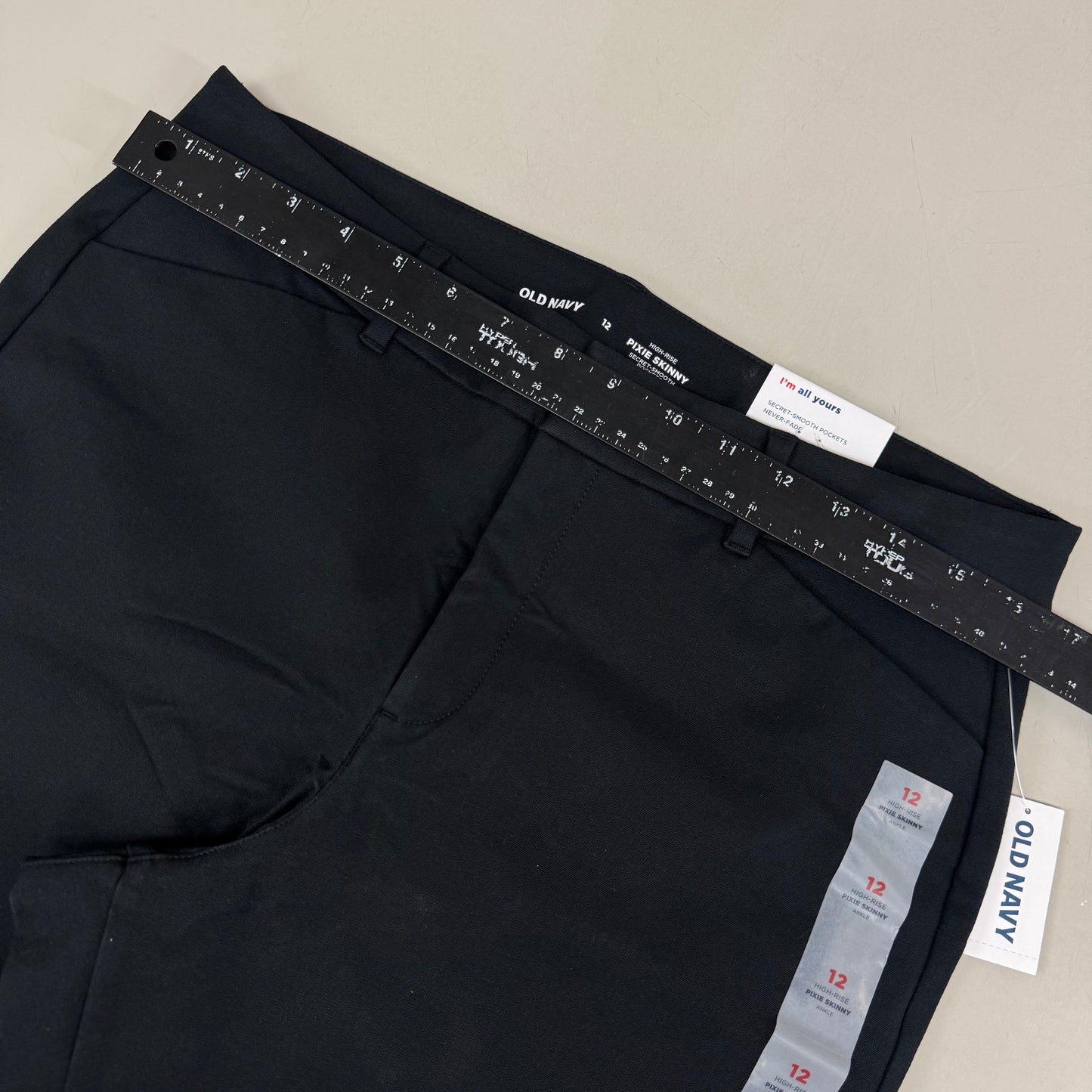 OLD NAVY High Waisted Pixie Skinny Ankle Pants Women's Sz 12 Black 3139011958