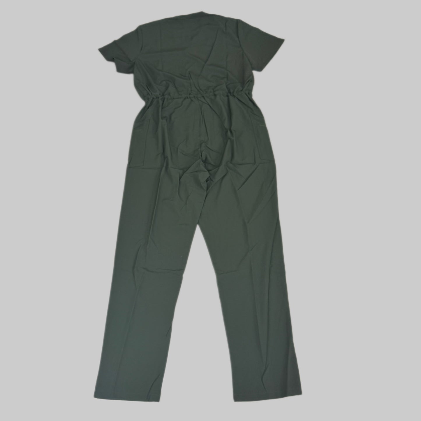 GREEN TOWN 4 Flex Scrubs Jumpsuit Cinch In Waist Women's Sz XL Olive GFX-023AST