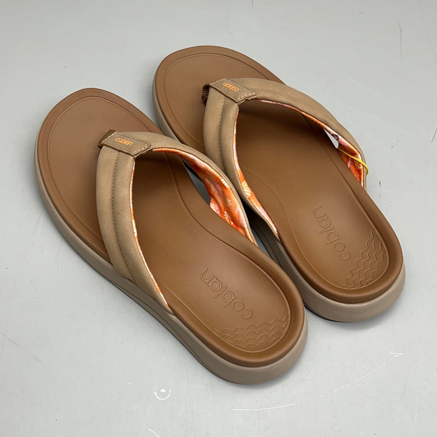 COBIAN Darby Synthetic Suede Strap Sandals Women's Sz 7, EU 37 Tan DAR24-230-7