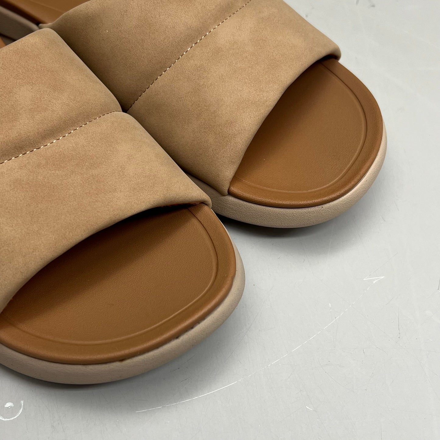 COBIAN Tolula Slide Enhanced Cushion Suede Strap Women's Sz 8 Tan TOL24-230-08