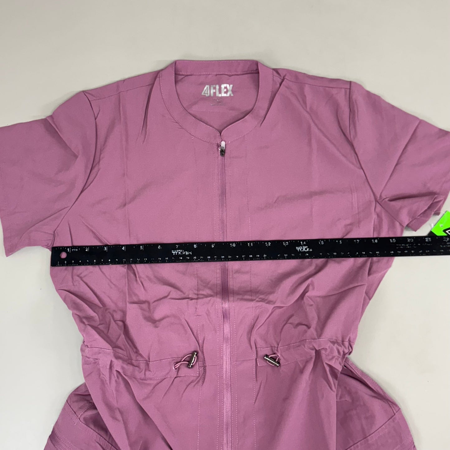 GREEN TOWN 4 Flex Scrubs Jumpsuit Cinch In Waist Women's Sz L Mauve GFX-023AST