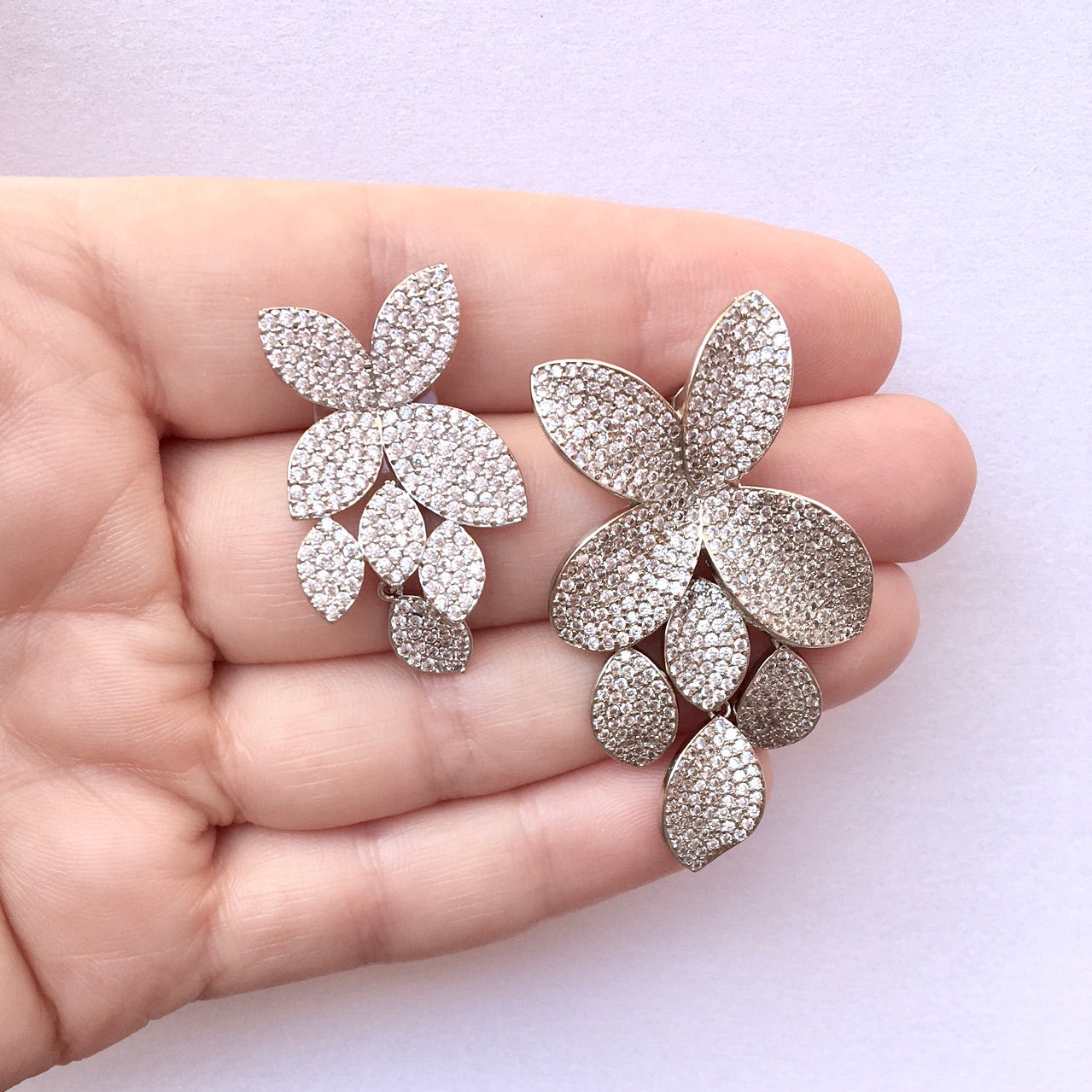 "Lucienne" - Cubic Zirconia Bridal Earrings - Available in Silver, Rose Gold and Yellow Gold