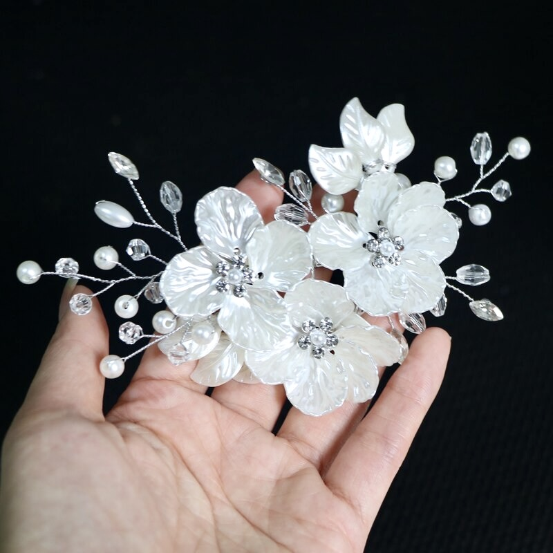 Kira - Floral Bridal Hair Clip/Vine - Available in Silver and Gold