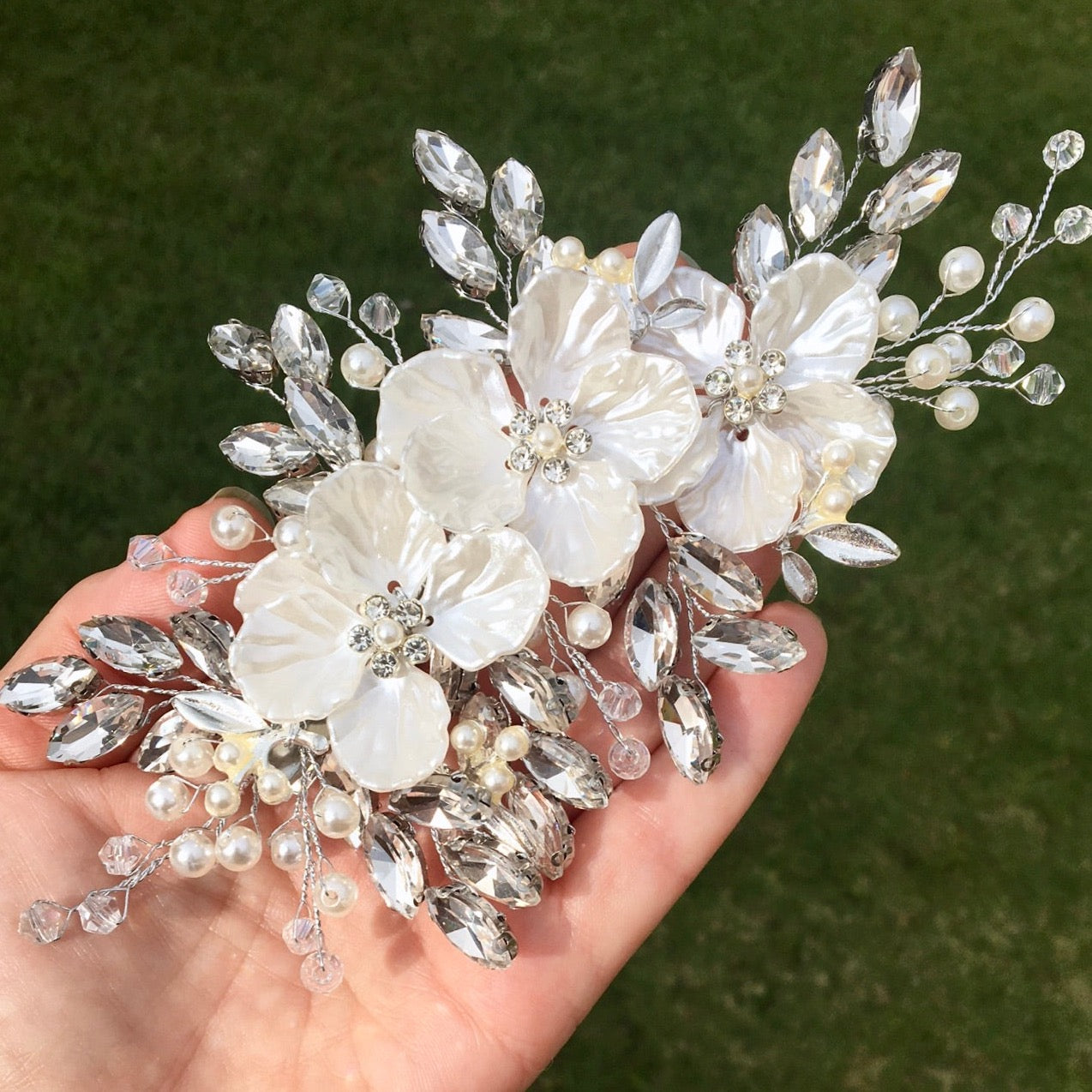 Lillah - Pearl and Crystal Bridal Hair Clip/Vine