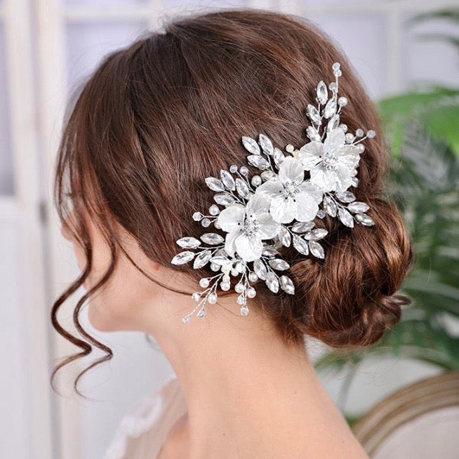 Lillah - Pearl and Crystal Bridal Hair Clip/Vine