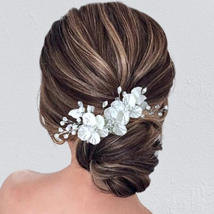 Kira - Floral Bridal Hair Clip/Vine - Available in Silver and Gold