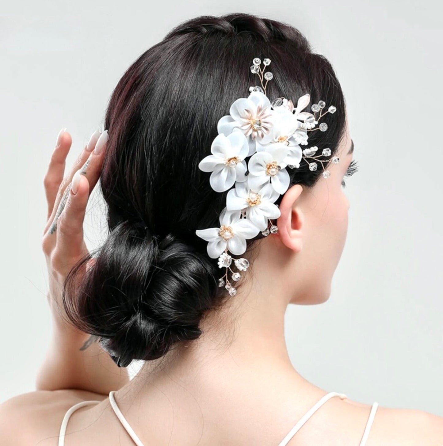 "Elin" - Gold Pearl and Crystal Bridal Hair Comb