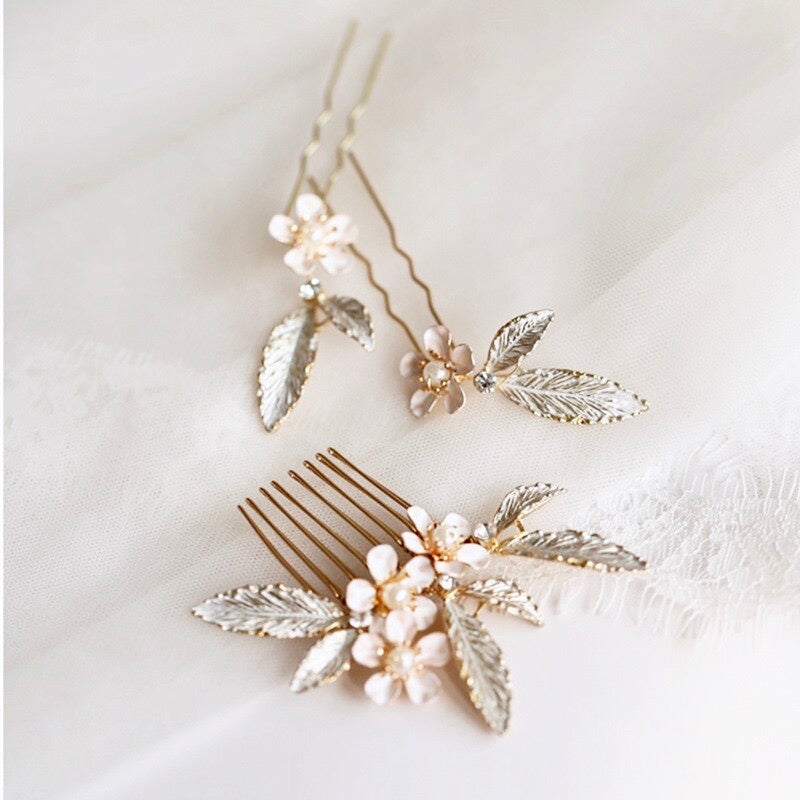 Cersei - Romantic Bridal Hair Comb and Pins Set