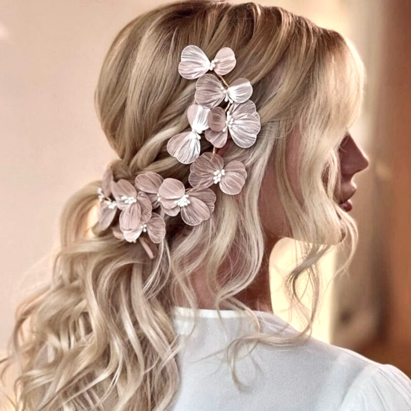Maira - Floral Filigree Bridal Headband - Available in Silver, Rose Gold and Yellow Gold
