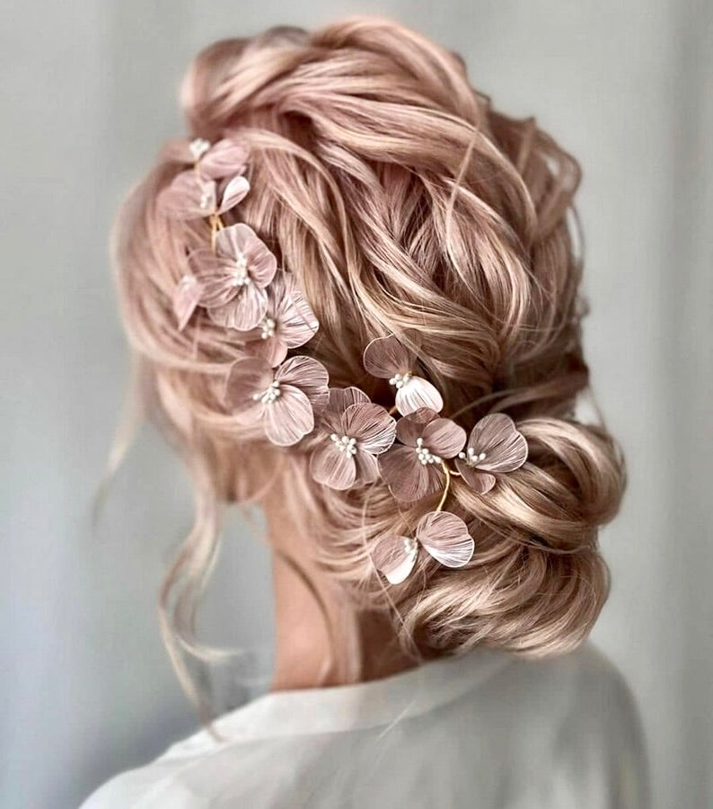 Maira - Floral Filigree Bridal Headband - Available in Silver, Rose Gold and Yellow Gold