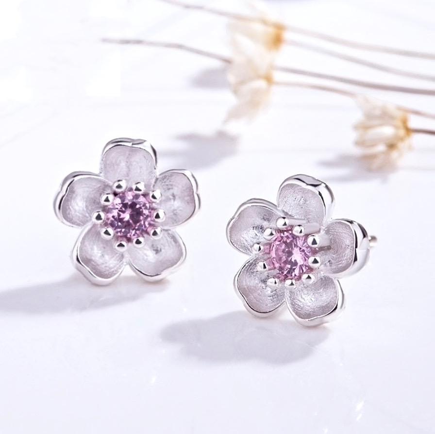 "Lilo" - Cherry Blossom Earrings and Bracelet Set, Flower Girl Gift