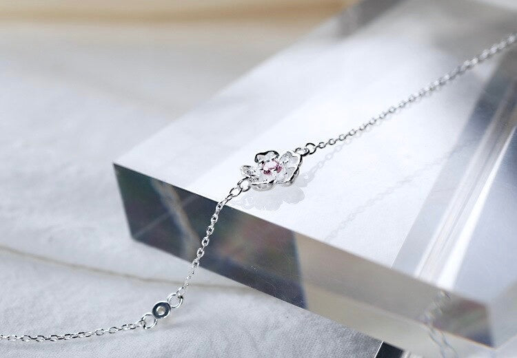 "Lilo" - Cherry Blossom Earrings and Bracelet Set, Flower Girl Gift