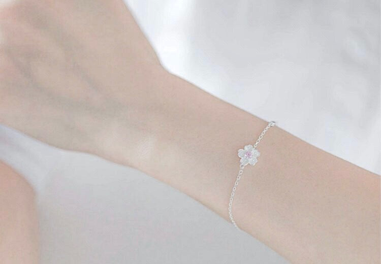"Lilo" - Cherry Blossom Earrings and Bracelet Set, Flower Girl Gift