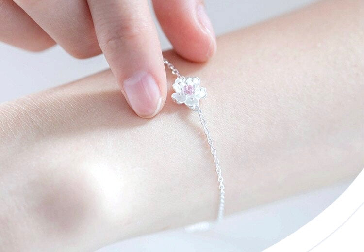 "Lilo" - Cherry Blossom Earrings and Bracelet Set, Flower Girl Gift