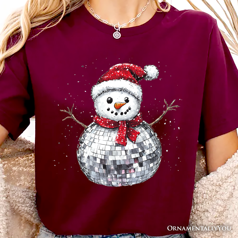 Disco Snowman Christmas T‑Shirt, Retro Holiday Tee for Dancers