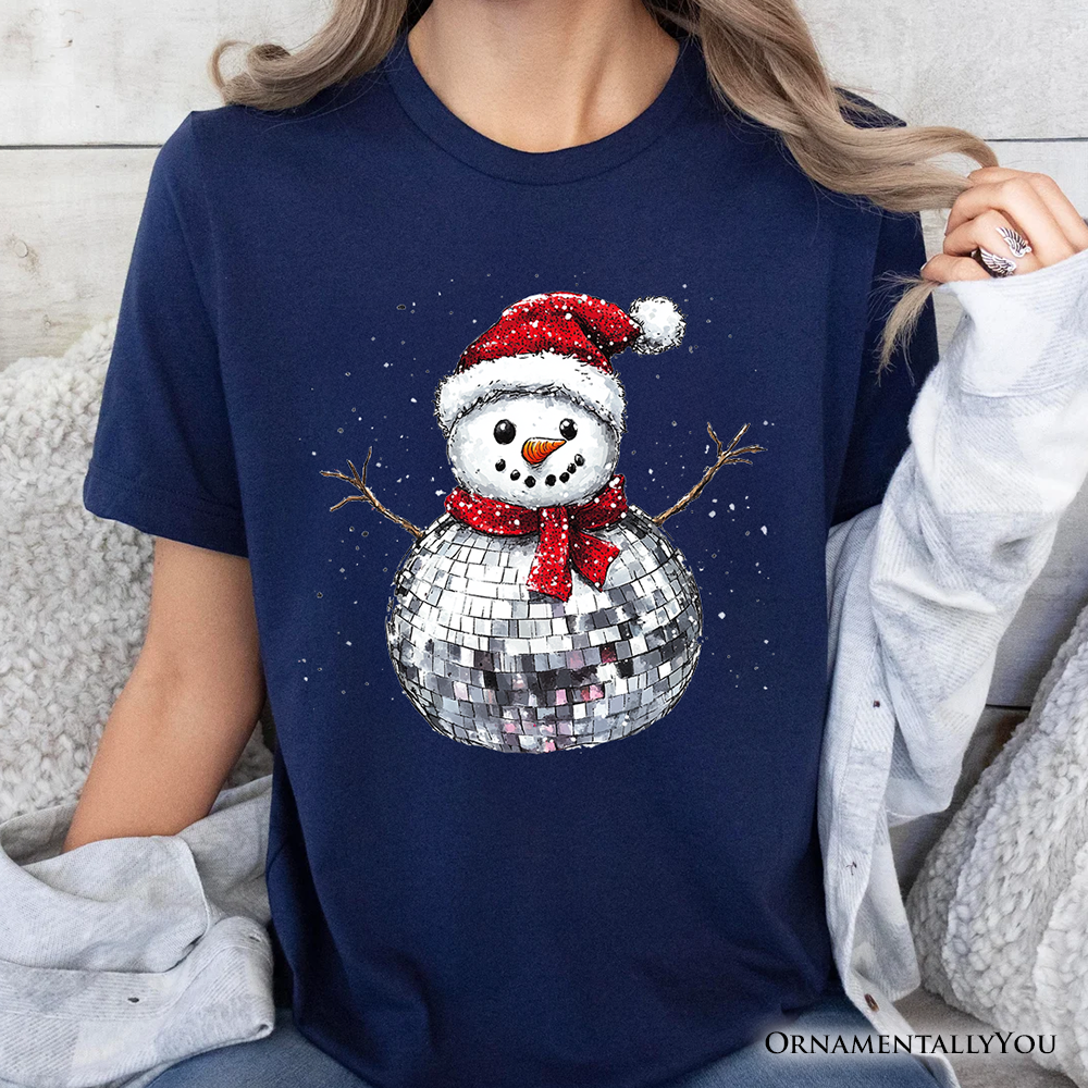 Disco Snowman Christmas T‑Shirt, Retro Holiday Tee for Dancers