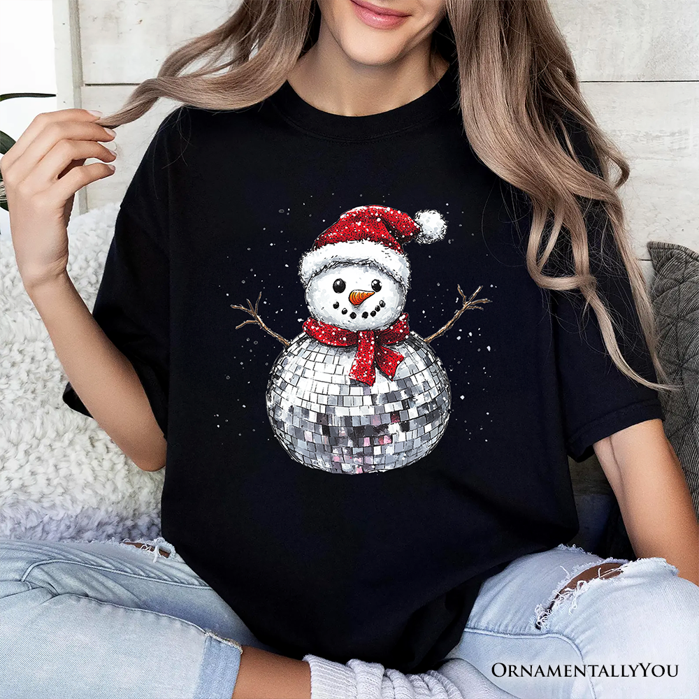 Disco Snowman Christmas T‑Shirt, Retro Holiday Tee for Dancers