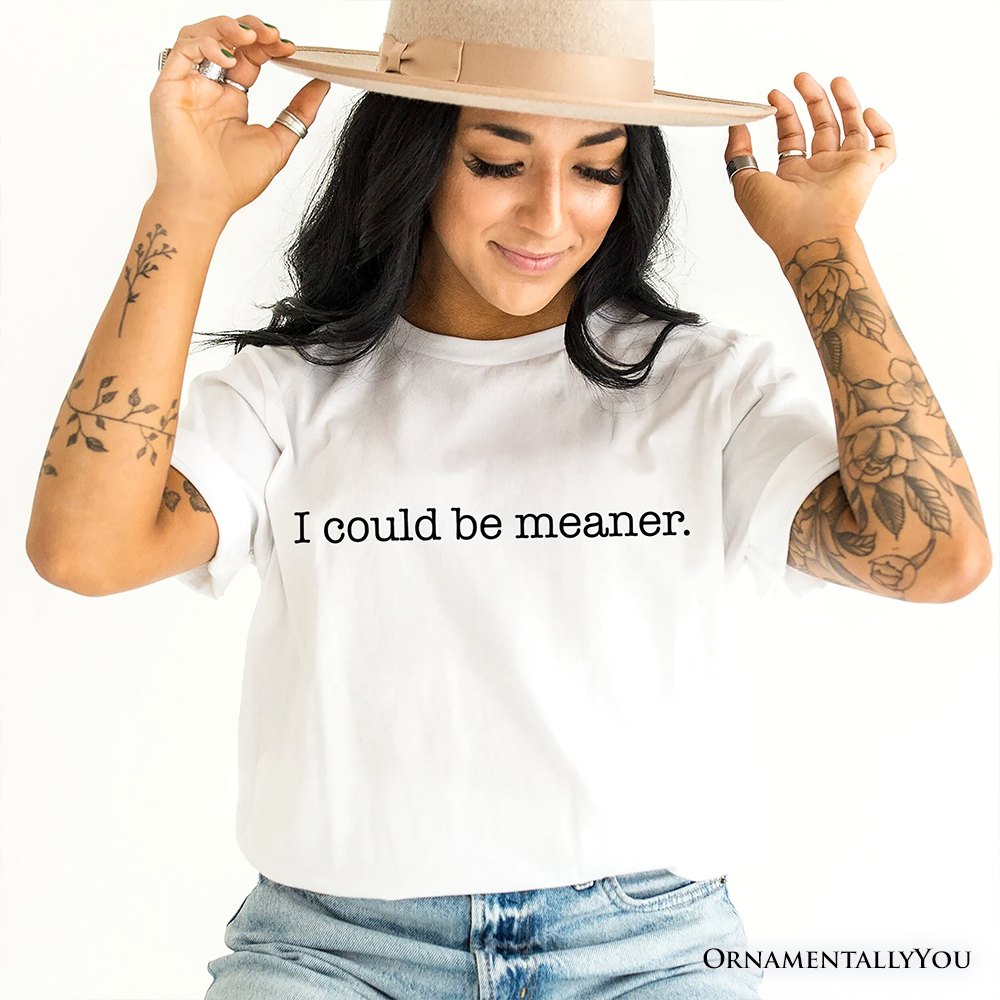 I Could Be Meaner T-Shirt, Sarcastic Quote Minimalist Tee