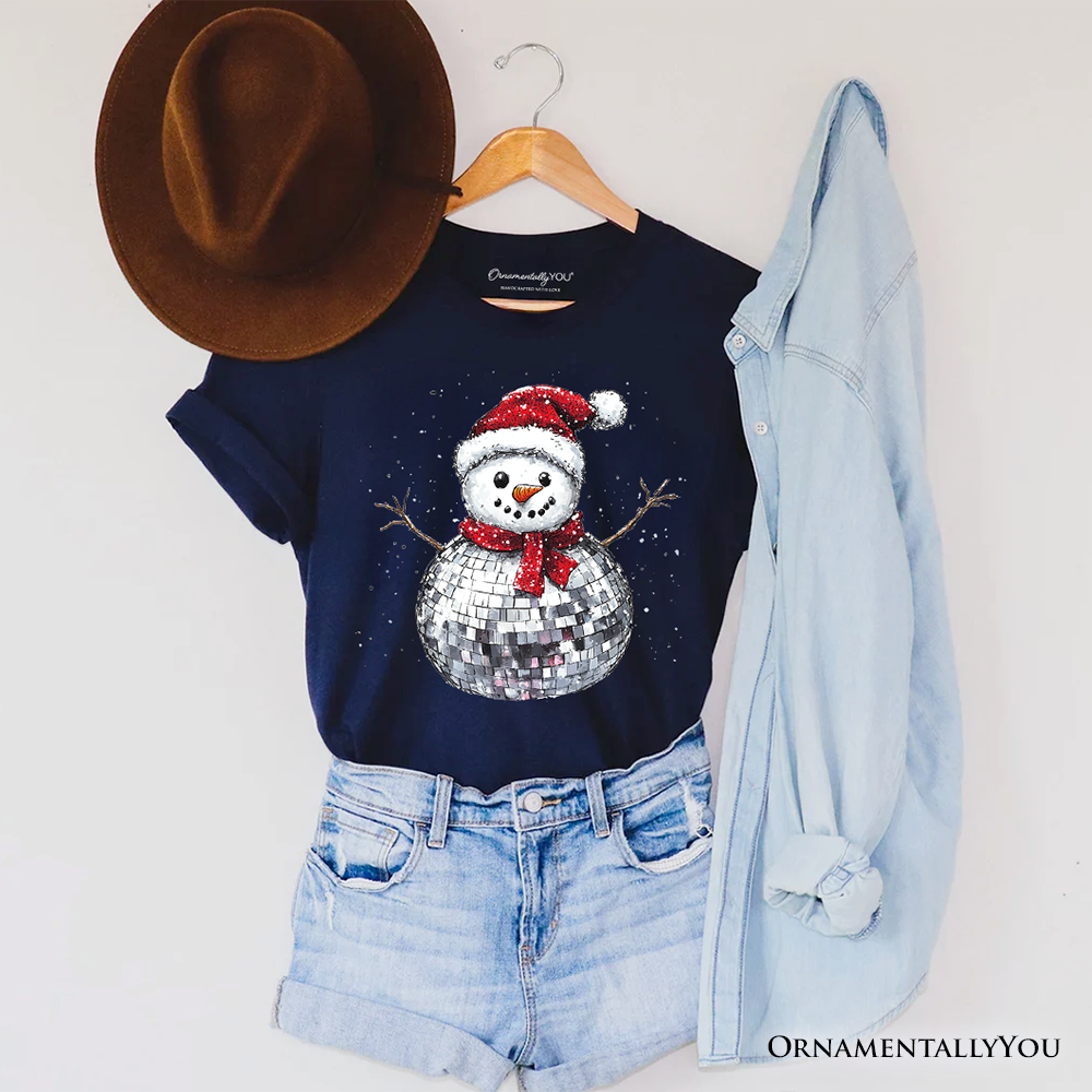 Disco Snowman Christmas T‑Shirt, Retro Holiday Tee for Dancers