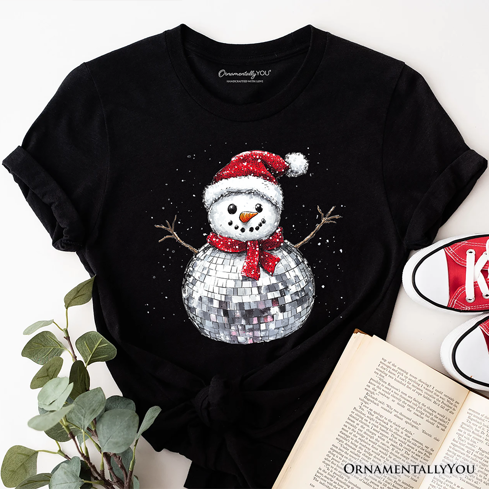 Disco Snowman Christmas T‑Shirt, Retro Holiday Tee for Dancers