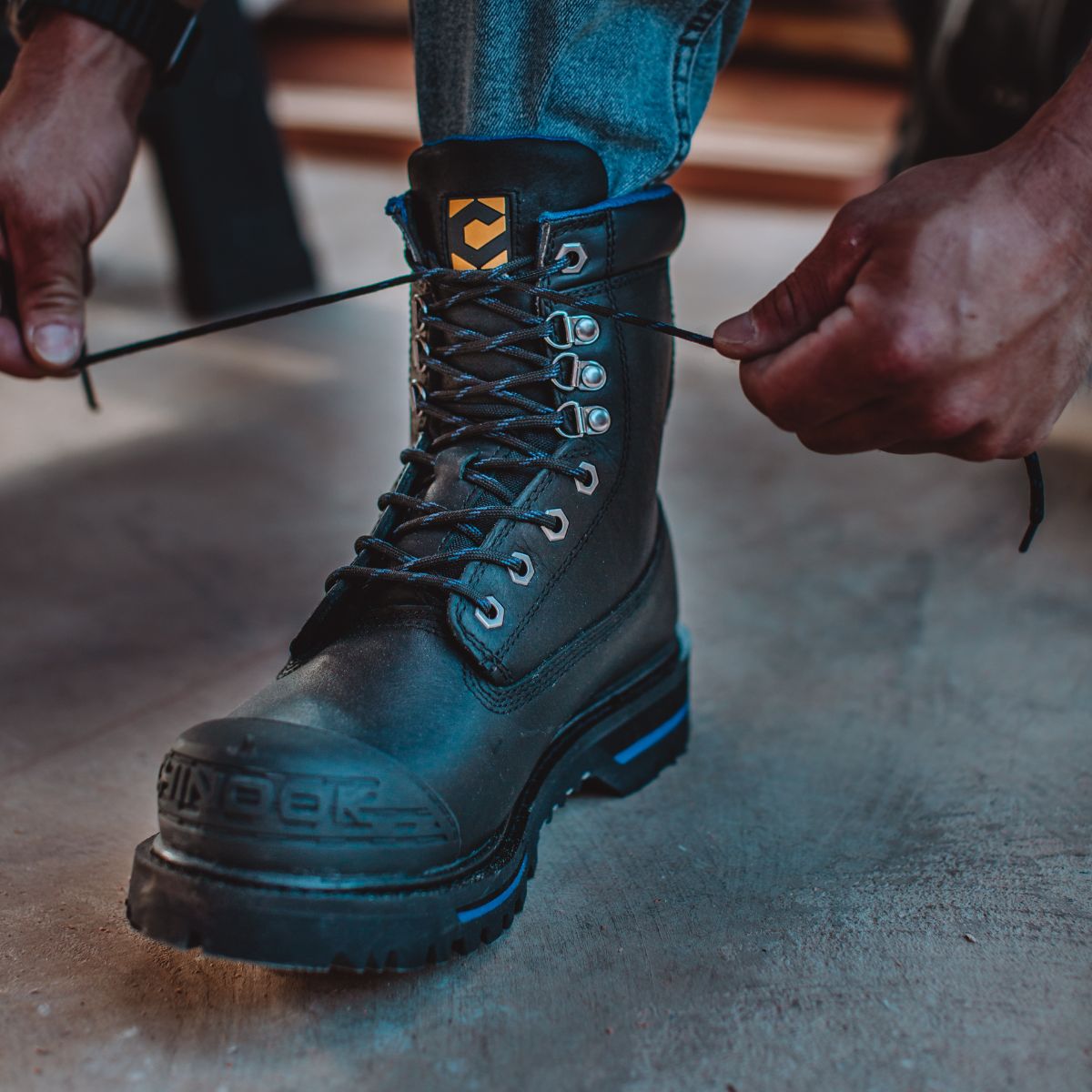 Tarantula 8" Steel Toe Men’s Waterproof Work Boot - Black