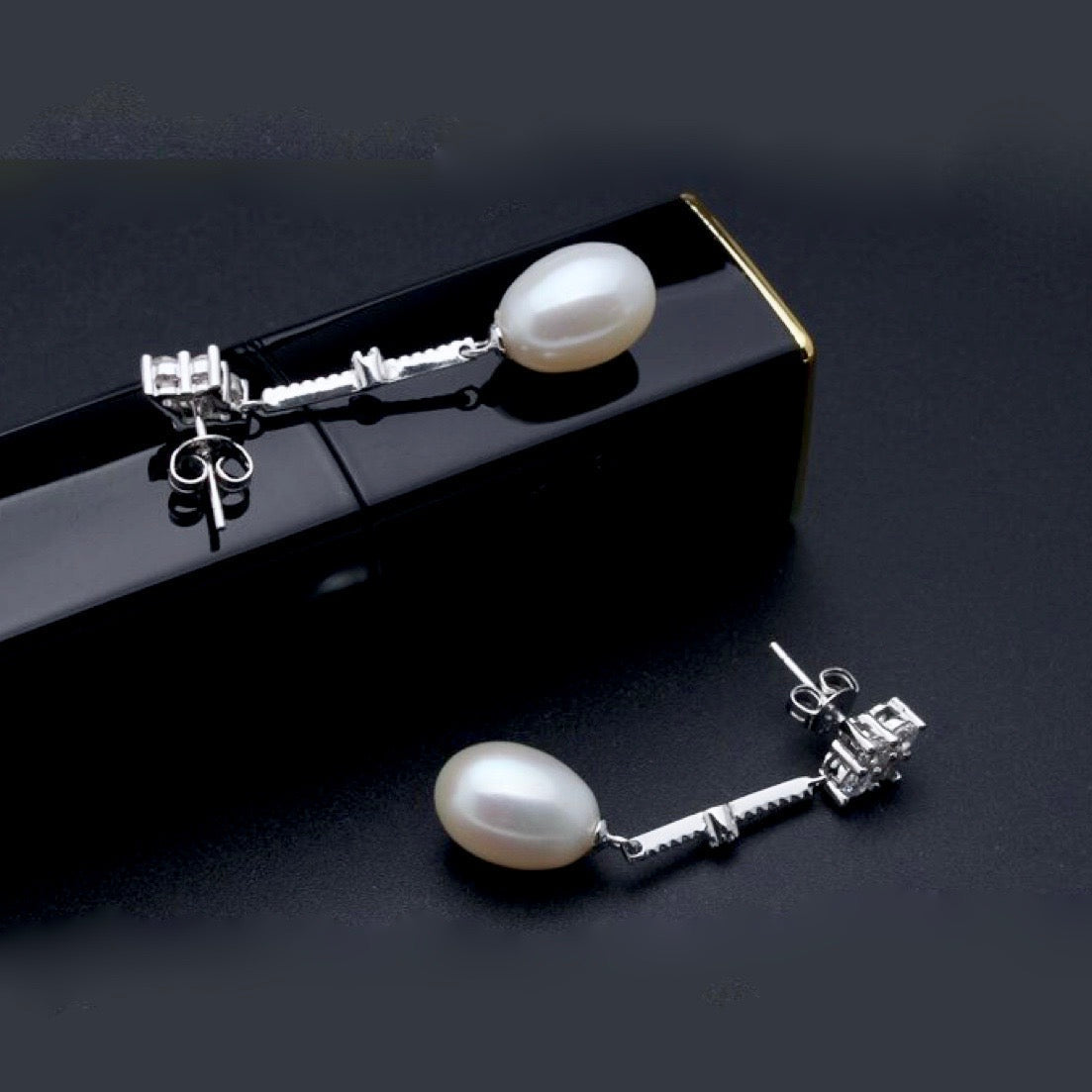 Anka - Freshwater Pearl and Sterling Silver Bridal Earrings
