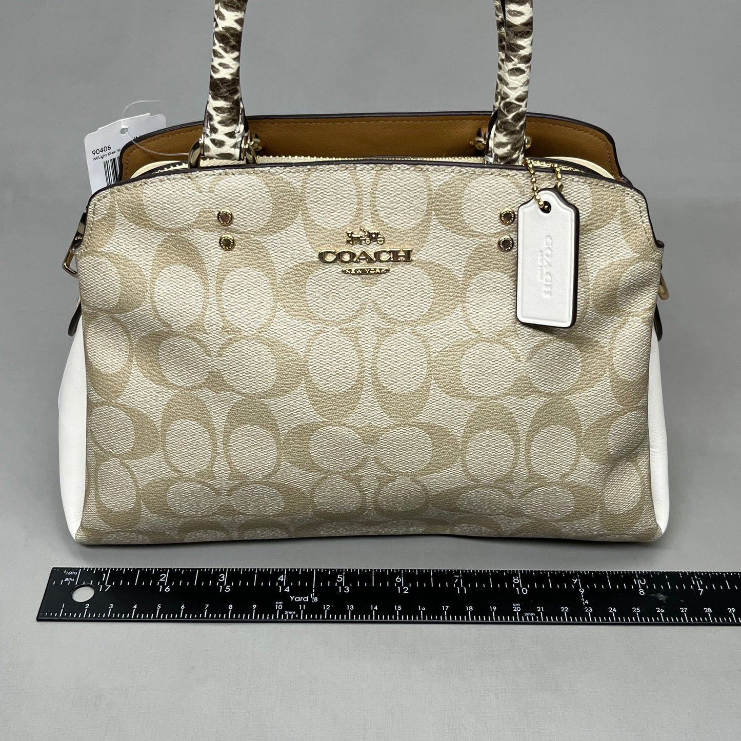 COACH Mini Lille Light Khaki Multi Carryall in Signature Canvas 90406 (New)