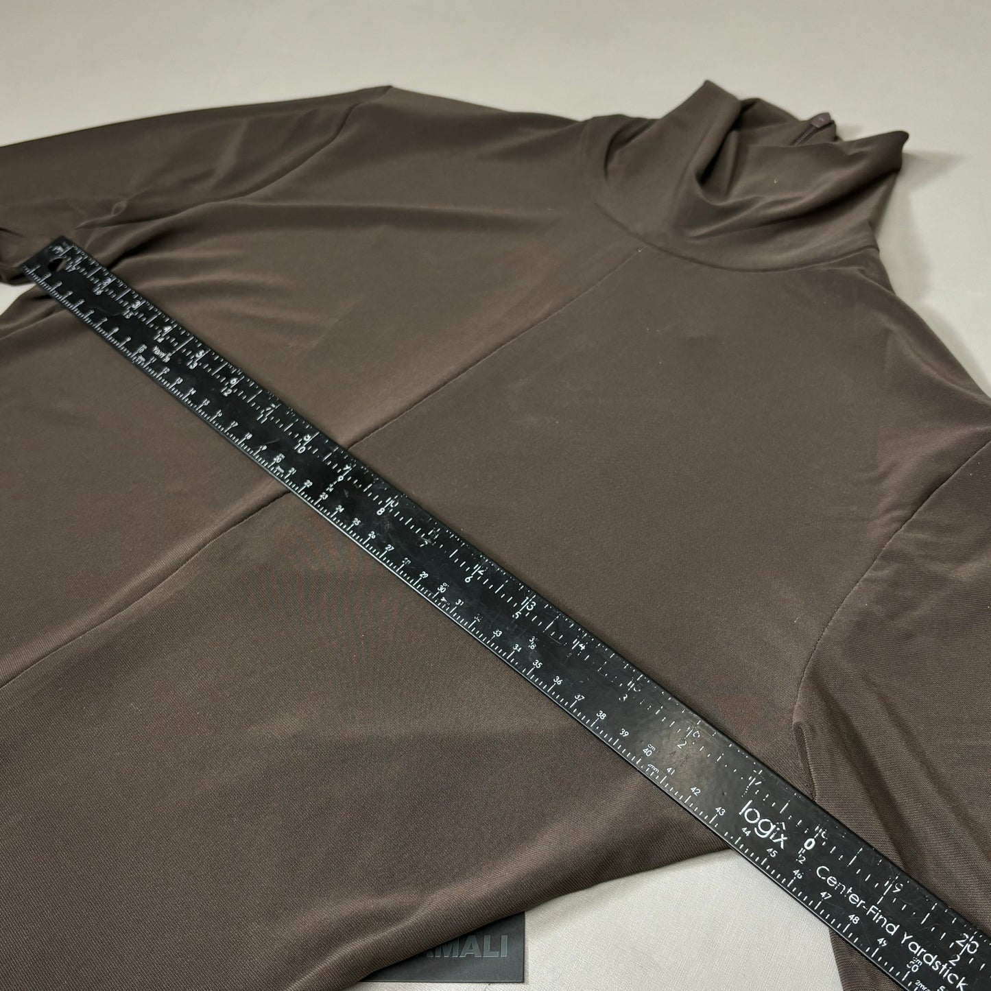 NORMA KAMALI Slim Fit Turtleneck Catsuit w/ Footsie Women's Sz L/40 Chocolate