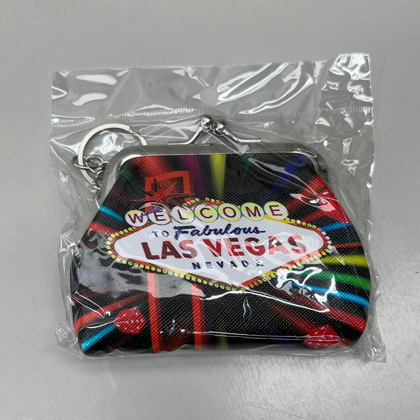 LAS VEGAS 3-PACK! Welcome to Fabulous Las Vegas Coin Purse Souvenirs 4" x 4" Black