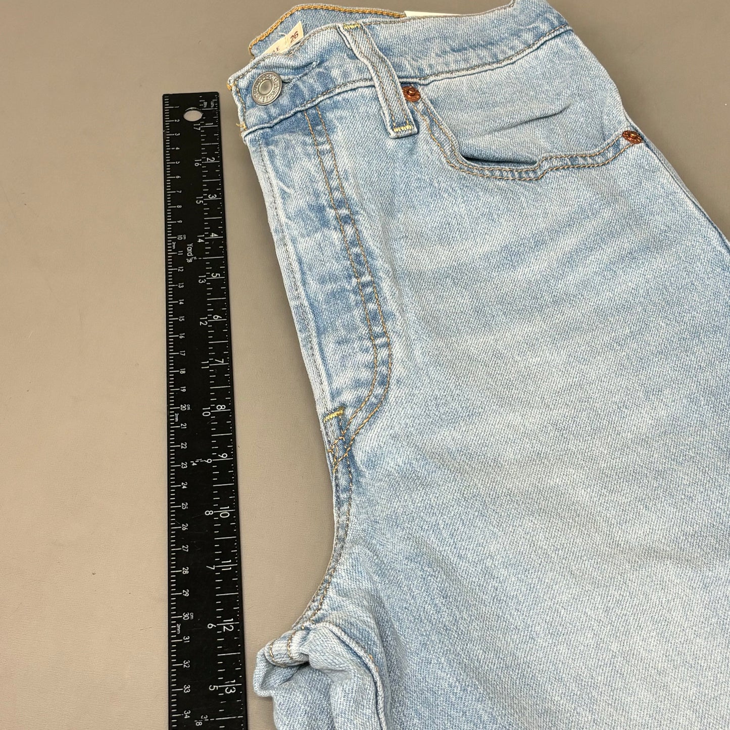 LEVIS Ribcage Straight Ankle Performance Jeans Women's Sz 26x27 Blue Light Wash