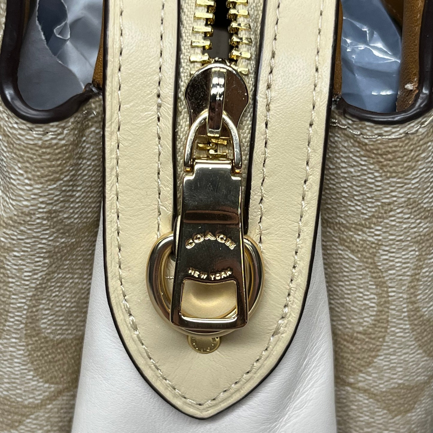 COACH Mini Lille Light Khaki Multi Carryall in Signature Canvas 90406 (New)